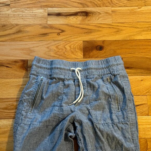 Athleta Linen Jogger Pants Cabi Light Blue Activewear Casual Comfy Womens 6 - Picture 3 of 6